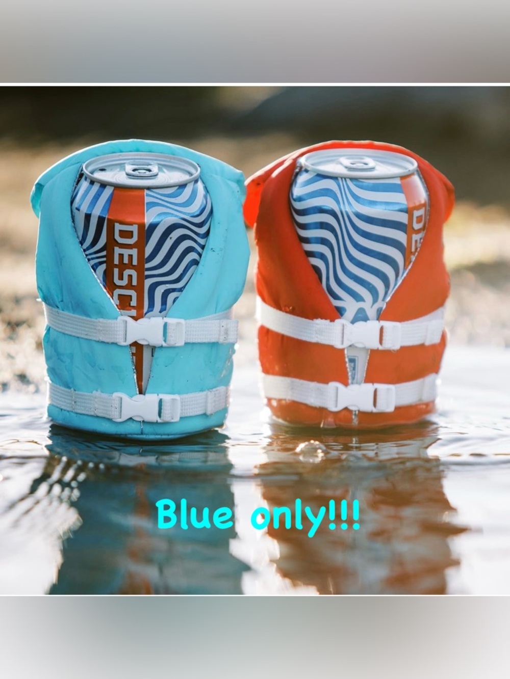 Puffin- The Buoy Beverage Life Vest- Insulated Can Cooler Sky Blue BRAND NEW